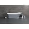 Aqua Eden 68.13 L, 28.75 W, Glossy White/Matte Gray, Solid Surface White Stone VRTSS673026WG - alternate 6